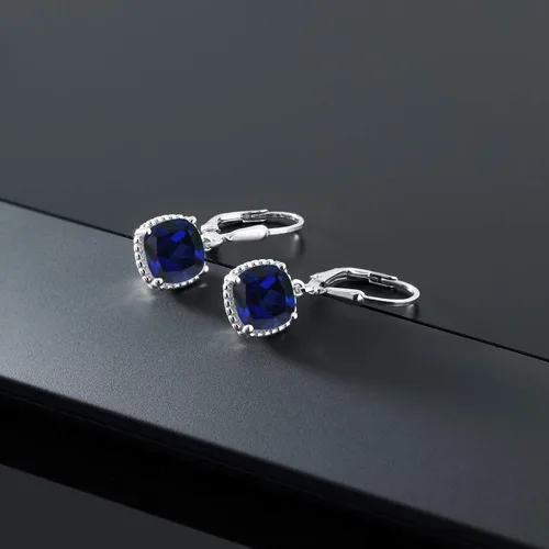 Miniatura 132 de Gem Stone King Aretes colgantes de plata de ley 925 de 0.315 pulgadas para mujer