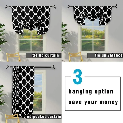 Miniatura 3 de Melodieux - Cortinas de bolsillo de moda marroquí para cocina, cafetería o baño, pequeñas ventanas
