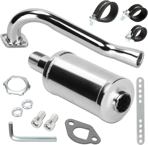 FVRITO - Tubo de escape de 212 cc con silenciador para go kart Predator 212 de 196 cc, motor no hemi Coleman Powersports KT196 Trailmaster XRX XRS
