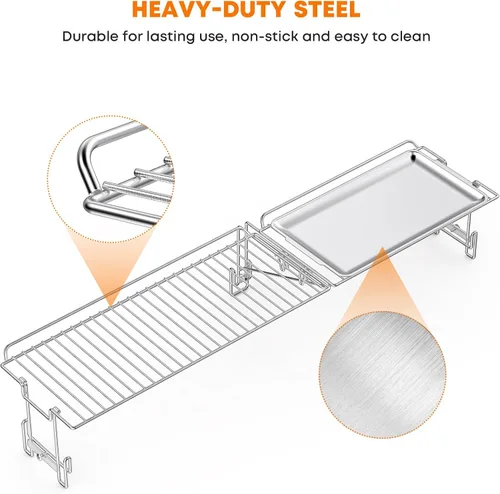 Miniatura 5 de Stanbroil Rejilla de Calentamiento y Bandeja para Plancha Blackstone de 36", Parrilla de Cocción Plegable Accesorios de BBQ Compatibles con Plancha