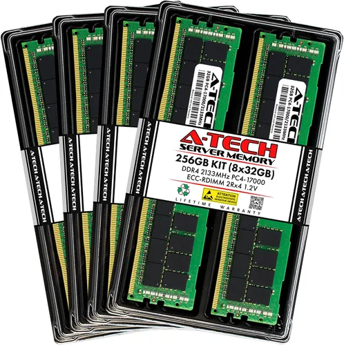 Miniatura 111 de A-Tech 4GB DDR4 2133MHz PC4-17000 ECC RDIMM 1Rx8 Single Rank 1.2V ECC Registered DIMM de 288 pines Módulo de actualización de memoria RAM