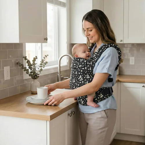 Miniatura 7 de FRUITEAM Portabebés, portabebés para niños pequeños con tamaño de asiento ajustable, cómodo y ergonómico portabebés recién nacido (7-25 libras)