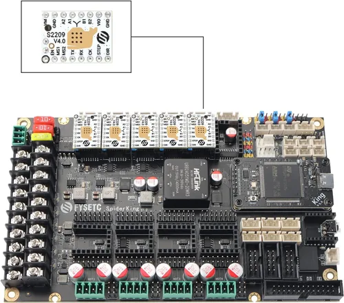 Miniatura 4 de FYSETC Piezas de impresora 3D, 5 unidades de actualización Stepstick silencio S2209 V4.0 controlador de motor paso a paso modo UART con disipador