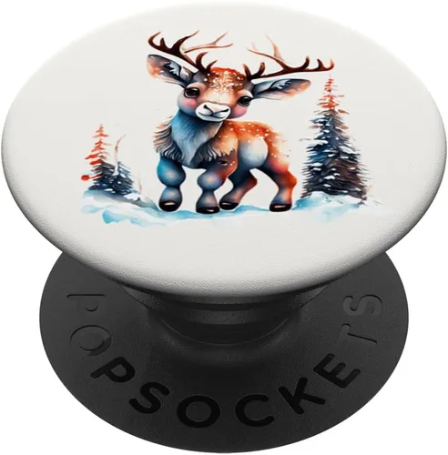 Miniatura 6 de PopSockets MagSafe PopGrip estéticos de Navidad con diseño de reno para iPhone
