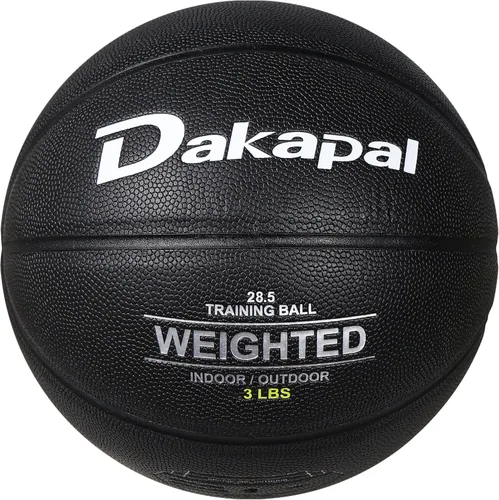 Miniatura 12 de Dakapal Weighted Heavy Training Basketball, Size 6/7 Black 2.2LBS/3LBS/3.3 LBS Weight PU Durable for Trainer and Dribbling Passing, Indoor and