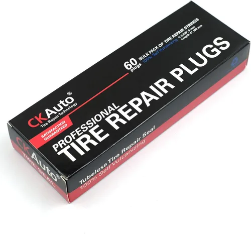 Miniatura 5 de CKAuto 60 cuerdas negras de reparación de neumáticos de 4 pulgadas, tapones de reparación de neumáticos para neumáticos todoterreno sin cámara