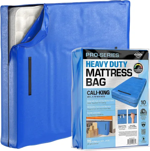 Miniatura 14 de Protector de colchón Full XL para mudanza y almacenamiento, resistente 10 mil de grosor, impermeable, para mudanzas, cremallera y 8 asas