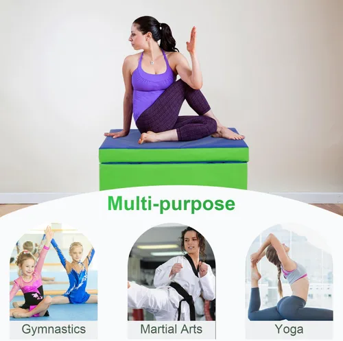 Miniatura 6 de BestMassage Gymnastics Mat Incline Mat Tumbling Mat Folding Gymnastic Tumbling Mat Indoor/Outdoor Exercise Mat Home Gym Yoga Mat with Handle