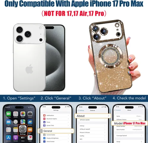 Miniatura 372 de Misscase Funda magnética con purpurina para iPhone 11 compatible con MagSafe, protección completa, delgada, a prueba de golpes, antiarañazos