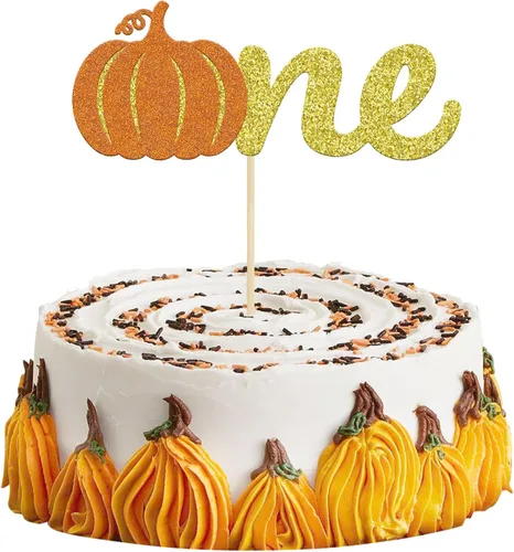 Miniatura 14 de Gyufise Decoración de pastel de calabaza – Decoración azul para pastel de baby shower para cumpleaños, Halloween, suministros de fiesta de Acción