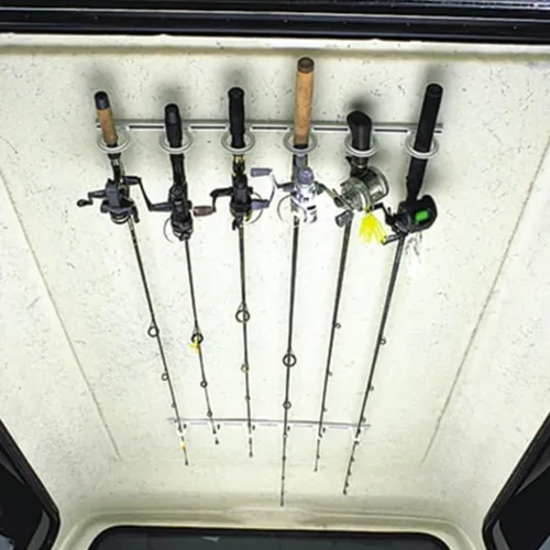 Miniatura 5 de DU-BRO Sistema de almacenamiento para pesca Trac-A-Rod, 2 pies, color plateado/blanco