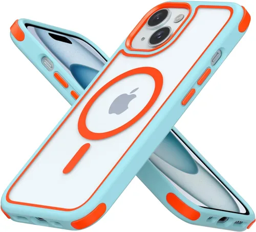 Miniatura 14 de Mobnano Funda para iPhone 13 Pro, compatible con MagSafe, funda transparente con anillo magnético, diseño multicolor protector a prueba de golpes