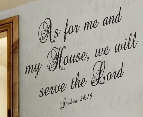 Como For Me and My House We Will Serve the Lord Joshua 24:15 – Inspirational Home Motivational Living Room Religious God Biblia – Vinilo adhesivo