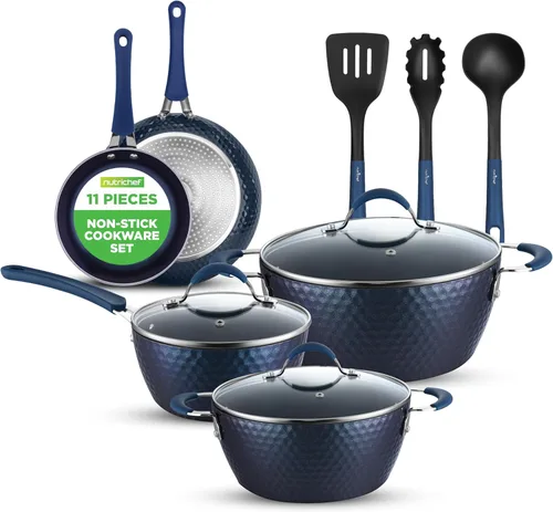 Miniatura 9 de NutriChef Excilon - Utensilios de cocina antiadherentes para el hogar, juego de ollas y sartenes con cacerola, sartenes, ollas, tapas, utensilios