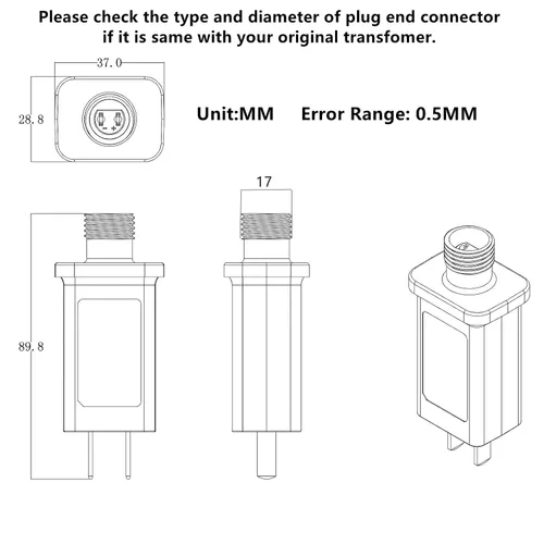 Miniatura 4 de Controlador LED de 4.5 V, transformador LED clase 2, fuente de alimentación IP44 impermeable de bajo voltaje, enchufe de EE. UU. para luz