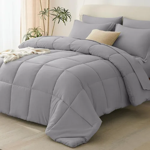 Miniatura 27 de CozyLux Juego de edredón tamaño individual XL, color beige, juego de cama de 5 piezas individual XL, juego de ropa de cama suave extra largo
