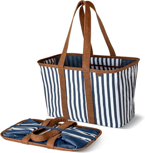 Miniatura 11 de CleverMade Collapsible LUXE Tote, 30L Foldable Grocery Shopping Bag, Reusable