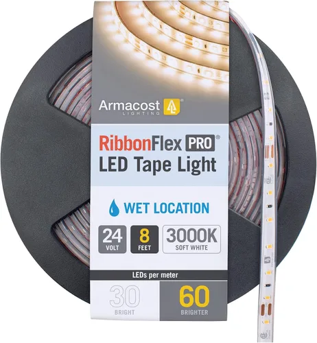 Miniatura 10 de Armacost Lighting RibbonFlex Pro 135410 - Cinta de luz blanca cálida (2700 K), 60 LEDs/M, 8.2 ft, 24 V