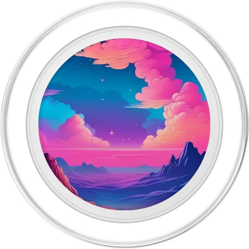 Miniatura 2 de Aesthetic Vaporwave Landscape Colorful Synthwave PopSockets MagSafe PopGrip for iPhone