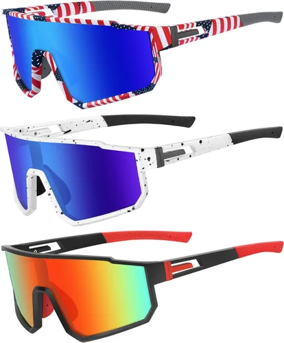 Miniatura 12 de MVPTGRS Gafas de sol deportivas para niños y niñas de 8 a 14 años, marco TR90, para béisbol, softbol, ciclismo, golf Lentes azules con montura blanca