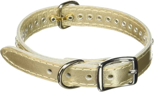 Miniatura 10 de Collar de perro de cuero y cristales de OmniPet Signature, cuero de grano de violeta africana de avestruz, se ajusta a un tamaño de cuello de 6"-8