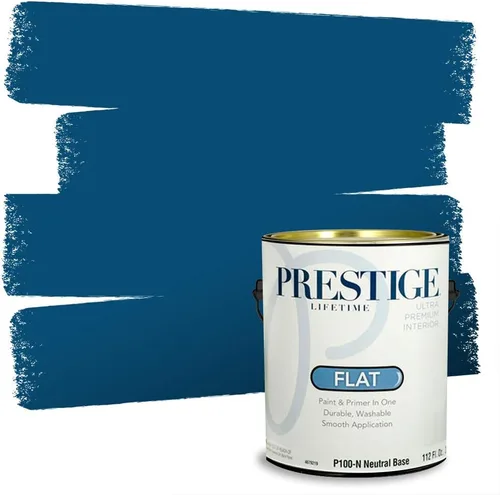 Miniatura 144 de Prestige Paints. - Base y pintura para exteriores en un solo galón, 1 galón. plano, comparable con Sherwin Williams Topsail. SW6799-PCM