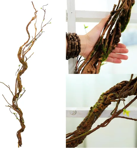 Plantas artificiales flexibles de 66.9 pulgadas para colgar en la pared, tronco de árbol, ramas de cerezo falsas, ramitas de madera, enredaderas