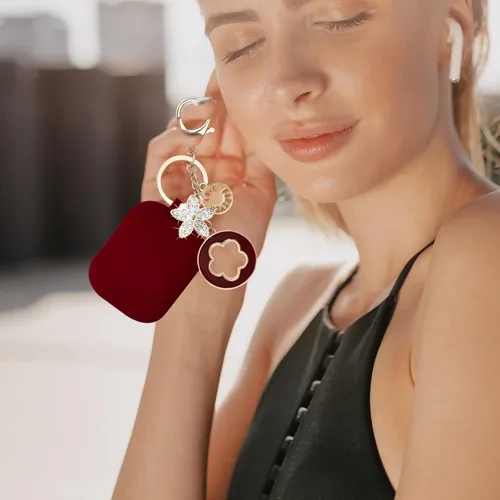 Miniatura 2 de KOUJAON Funda compatible con AirPods Pro 3 2025 con kit limpiador de llavero brillante, funda de silicona para auriculares inalámbricos AirPods Pro