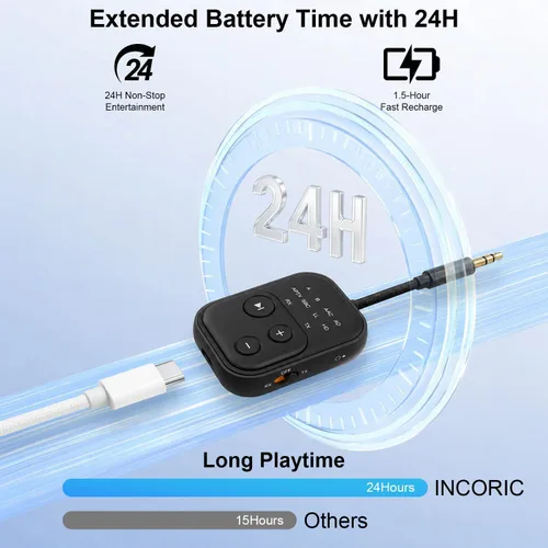 Miniatura 6 de 2026 Pro Bluetooth 6.0 Audio Transmitter Receiver Bluetooth Adapter for TV/Airplane/Gym/Car/Home Stereo to Wireless Headphones,Stable Connection