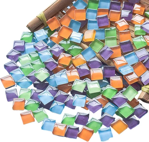 Miniatura 16 de Azulejos de mosaico de 225 piezas / 7.05 oz, paquete de azulejos de mosaico de cristal para decoración del hogar, manualidades, platos, marcos