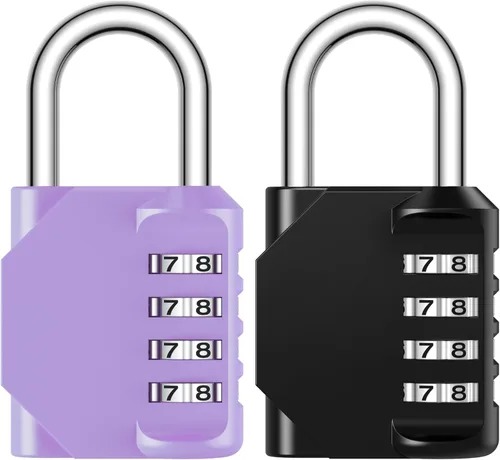 Miniatura 17 de Puroma - Candado con combinación de 4 dígitos resistente al agua, seguro para exteriores, ideal para taquillas de gimnasio, cajas de herramientas