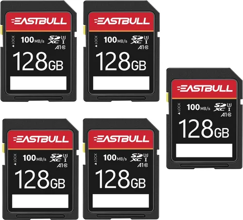 Miniatura 8 de EASTBULL Paquete de 5 tarjetas SD de 2 GB Clase 6 SD U1 V30 SDHC tarjeta de memoria 5 unidades para cámara, video Full HD, con 5 mini fundas