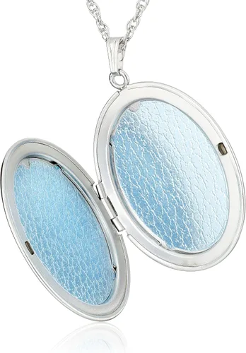 Miniatura 2 de Amazon Essentials Collar con medallón ovalado de plata de ley extra grande, 22 pulgadas