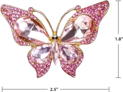 Miniatura 7 de WaaHome Adornos de Navidad de mariposa rosa 2025 – Hermoso adorno de recuerdo de mariposa monarca de metal para decoración de árbol de Navidad