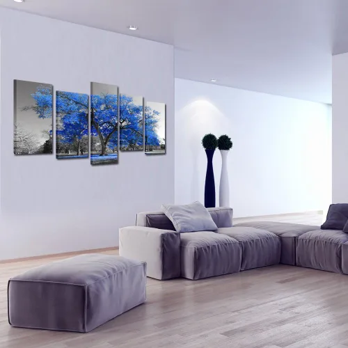 Miniatura 3 de Kreative Arts cuadro de lienzo con pintura de árbol azul
