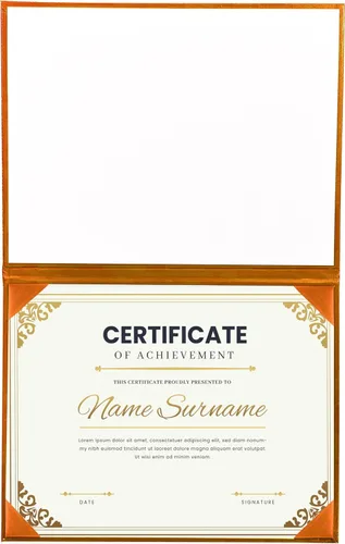 Miniatura 5 de MyGradDay Cubierta de diploma impresa 8.5x11 titular del diploma de graduación cubierta de cuero liso tamaño carta naranja