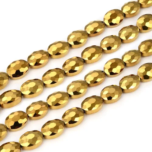 Miniatura 11 de 50pcs Checa 16mm (0.63 inch) Grande facetado Plano Oval Cristal Cuentas Espaciador Amatista Púrpura