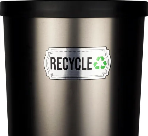 Miniatura 5 de Calcomanías de reciclaje y basura para botes de basura de cocina y contenedores de reciclaje, combo de calcomanías de basura y reciclaje para Plata