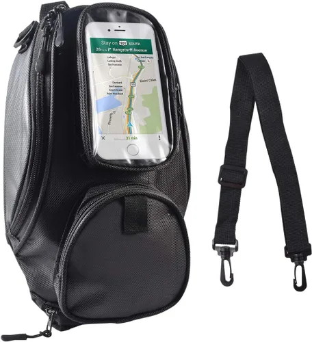 KATUR Bolsa para tanque de combustible de gasolina para motocicleta, tela Oxford impermeable con fuerte bolsa magnética compatible con Harley Honda