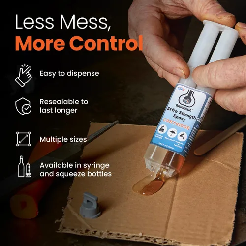Miniatura 7 de Brampton Epoxi extra resistente, vida útil de 20 minutos, kit de pegamento epoxi impermeable de 2 partes para azulejos, metal, cerámica, vidrio