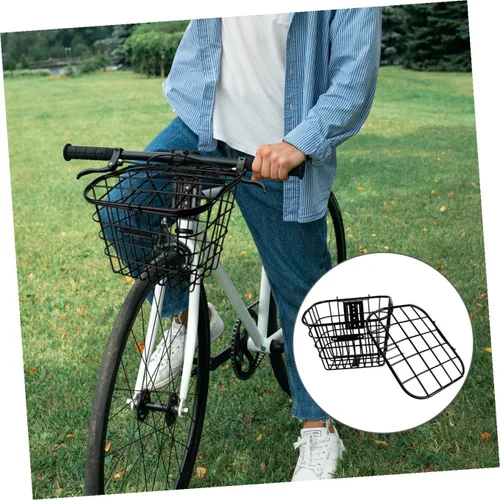 Miniatura 8 de BESPORTBLE Cesta de bicicleta de alambre de acero inoxidable para adorno de bicicleta multiusos
