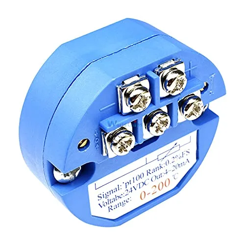 Miniatura 4 de RTD PT100 - Transmisor de sensor de temperatura CC 24 V 0-200 Celsius rango de sensores de temperatura, módulo detector aislado 4-20 MA CC 24 V