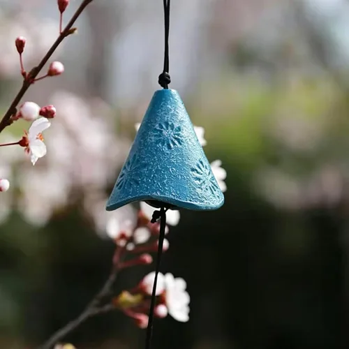 Miniatura 8 de 1 campanilla de viento tradicional japonesa de la suerte para exteriores, Iwachu de hierro fundido bendice templo, campanas de viento pequeñas