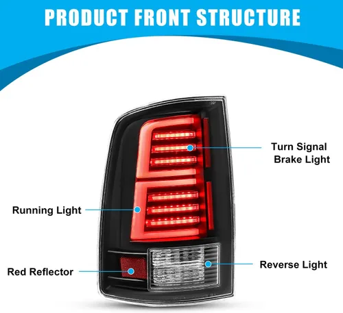 Miniatura 4 de CPW Luces traseras LED para Dodge Ram 1500/2500/3500 2019 Ram 1500-2018 2019 Ram 1500 Classic luces traseras lámpara trasera secuencial DRL
