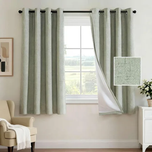 Miniatura 64 de H.VERSAILTEX - Cortina opaca 100 % de lino de 108 pulgadas de largo para dormitorio, con aislamiento térmico, lino texturizado, ahorro de energía