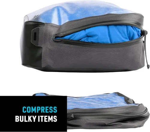Miniatura 5 de Nite Ize RunOff Cubo de embalaje impermeable, cubo de embalaje impermeable para viajes, bolsa de viaje seca con compresión, carbón, grande