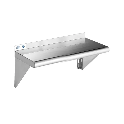 Miniatura 37 de ROCKPOINT Estante de acero inoxidable de 12 x 24 pulgadas, 250 libras, estantes comerciales de metal NSF para montaje en pared, estantería flotante