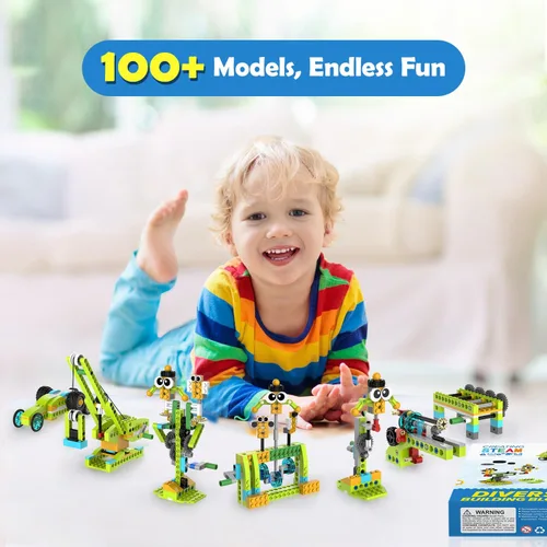Miniatura 2 de makerzoid Kit de robot de construcción, más de 370 bloques de construcción educativos, más de 100 modelos, juguete de robot STEM para niños a partir