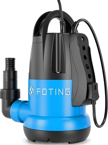 Miniatura 10 de FOTING Bomba de sumidero 1HP Bomba de agua sumergible limpia/sucia, 4600 GPH, bomba de agua termoplástica eléctrica de transferencia portátil