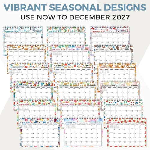 Miniatura 3 de CRANBURY Calendario pequeño de escritorio de pie 2025, 8 x 6 pulgadas (estaciones), calendario abatible con diseños mensuales de temporada
